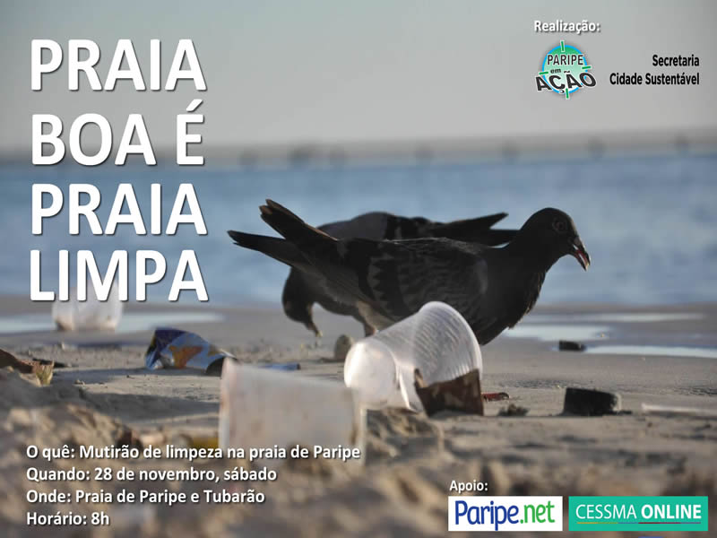 Mutirão de limpeza na praia de Paripe